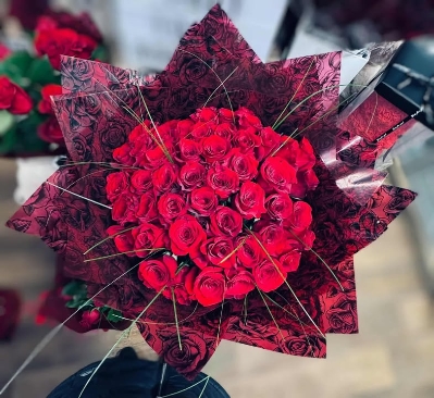 50 Red Rose Hand Tied