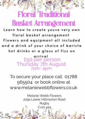 Floral Traditional Basket Arrangement Workshop
