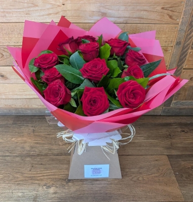 Luxury Red Rose Handtied