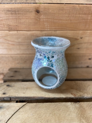 Blue crackle candle wax warmer