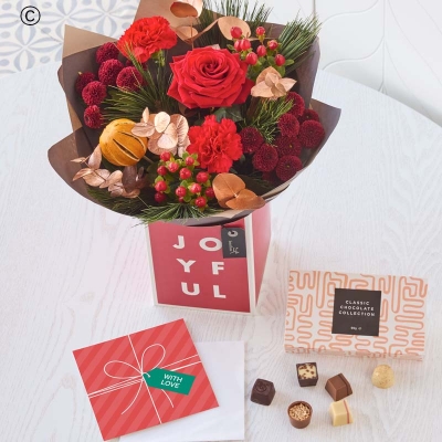Festive Gift Box, Card & Chocolates