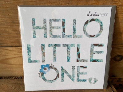 Hello little one card Blue