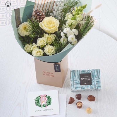Lovely Winter Gift Box, Chocolates & Card