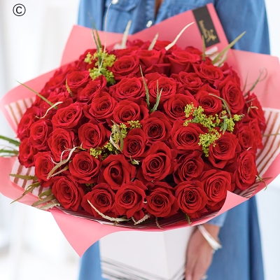 Luxury 50 Red Roses Bouquet