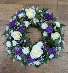 Purple and White Wreath