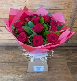 Luxury Red Rose Handtied