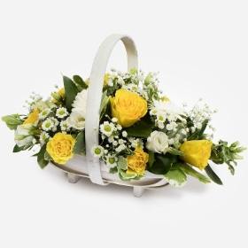 Yellow and White Basket