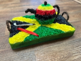 Jamaican Flag, Tea Tray and Spliff